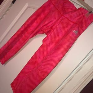 Adidas pink crop leggings